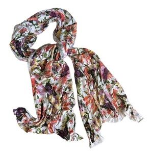 🌺 Joann Butterfly Spring Floral Print Lightweight Stretchy Accent Scarf